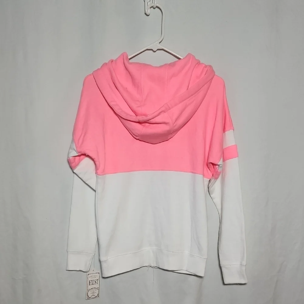 Exist Pink and White Hoodie